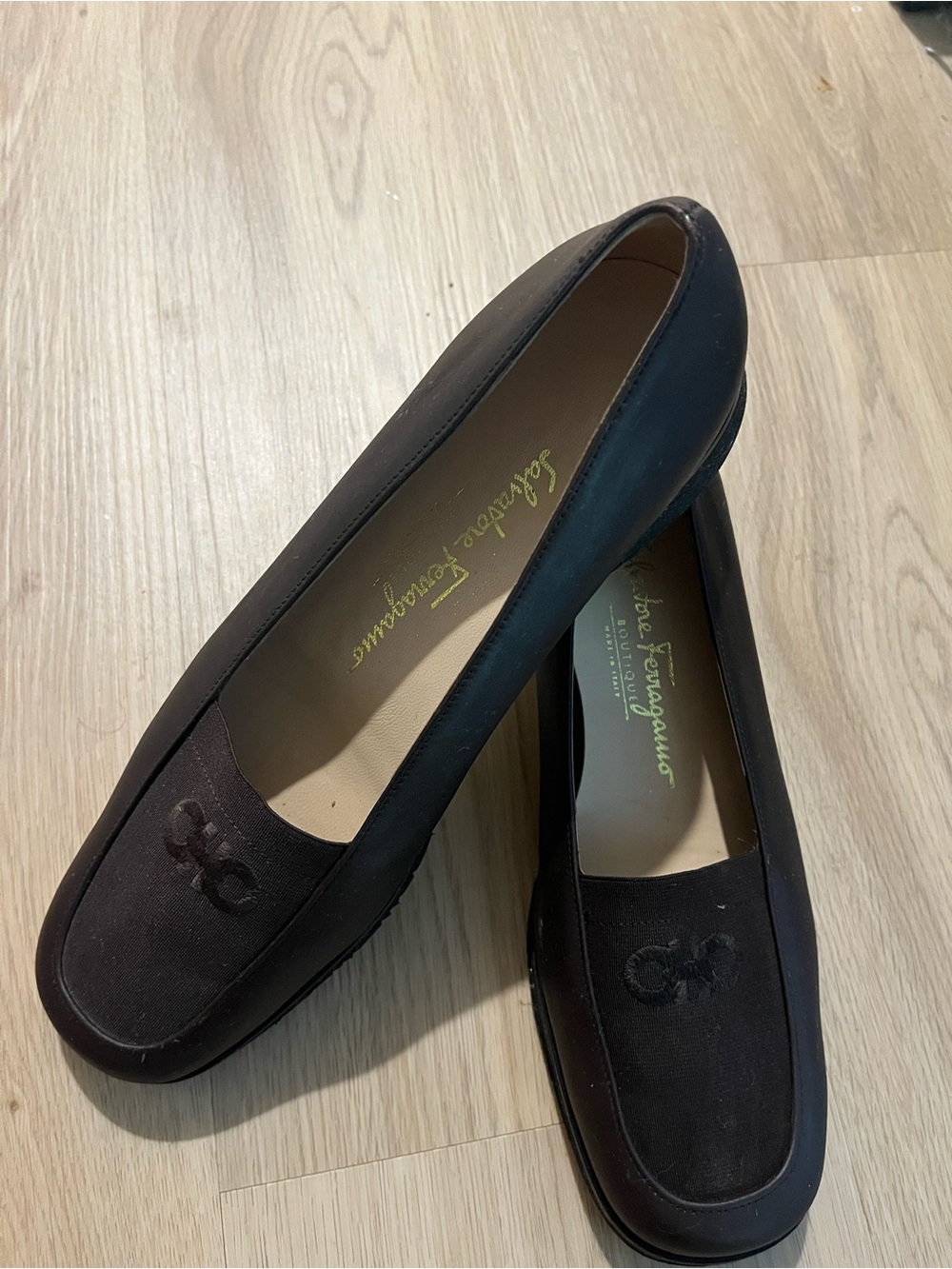 Salvatore Ferragamo Dark Brown Leather Women's Loafers